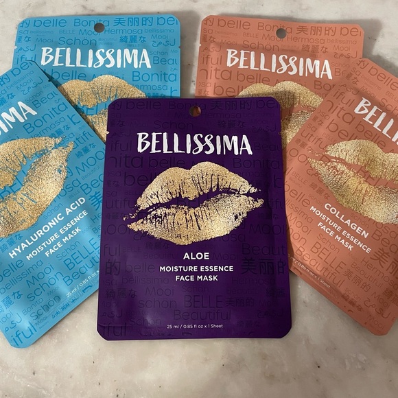 NEW - Bundle of 5 Bellissima Face Mask Treatments. Single-Use each. - Picture 1 of 7